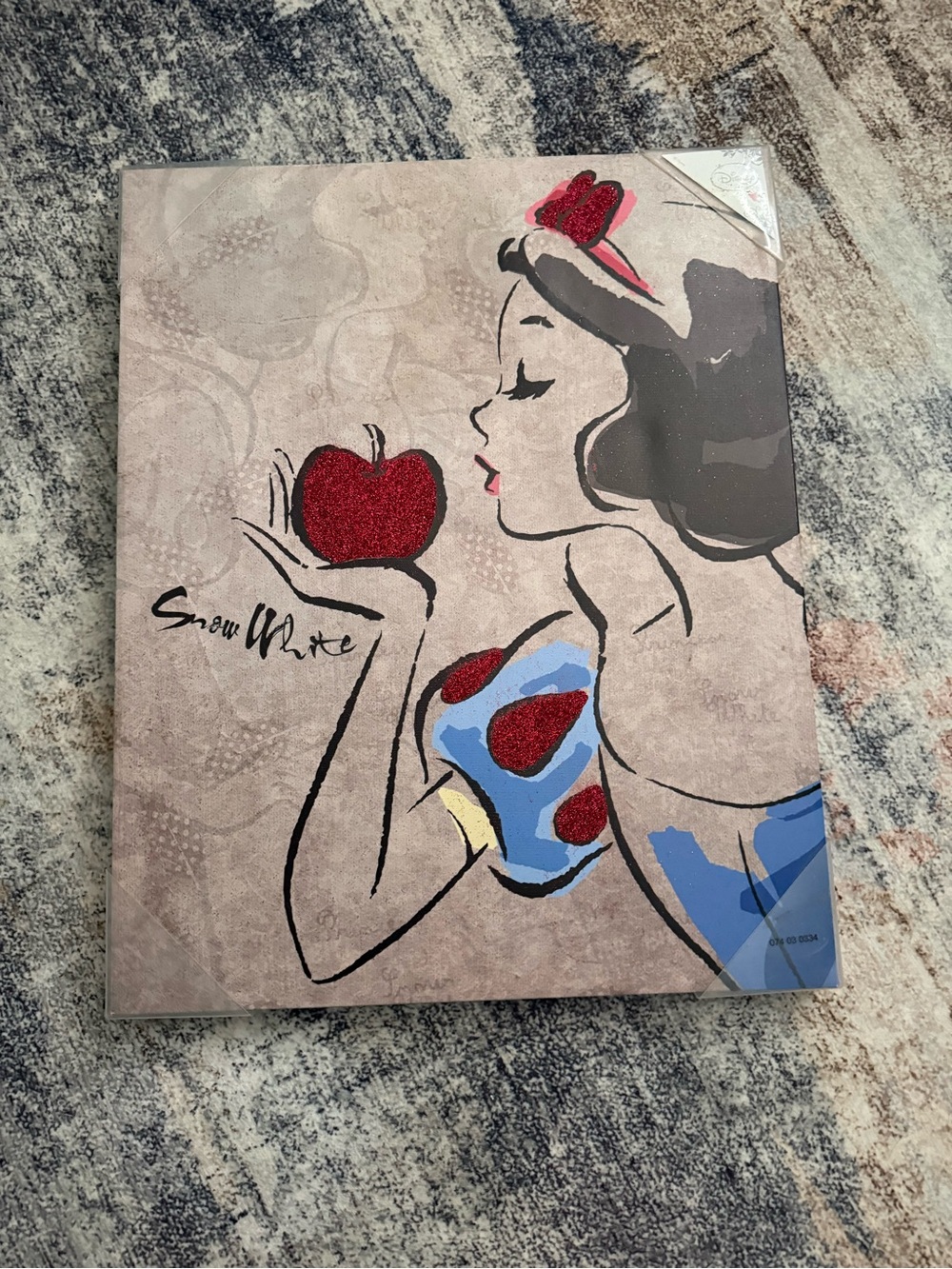 Disney Snow White Pop Art Print with Red and Blue Accents